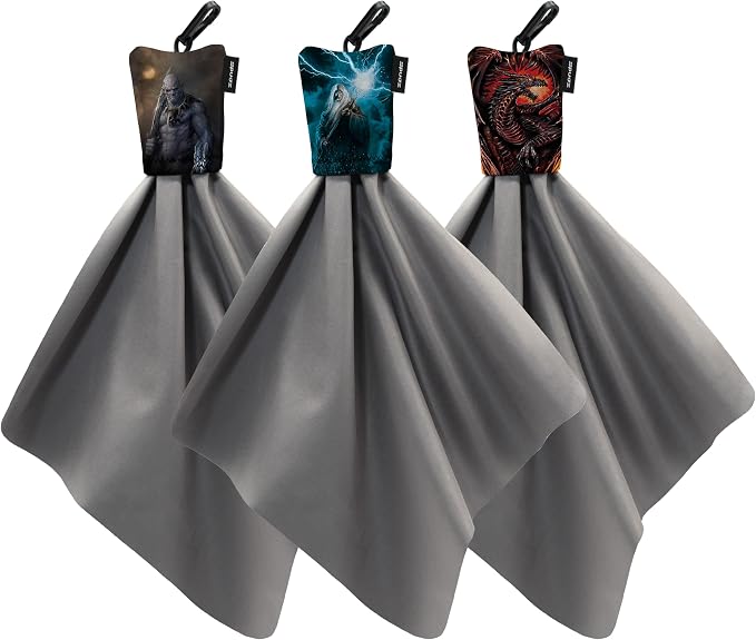 SPUDZ Classic Variety Pack | Three 10" x 10" Microfiber Towels w/Neoprene by ALPINEINNOVATIONS