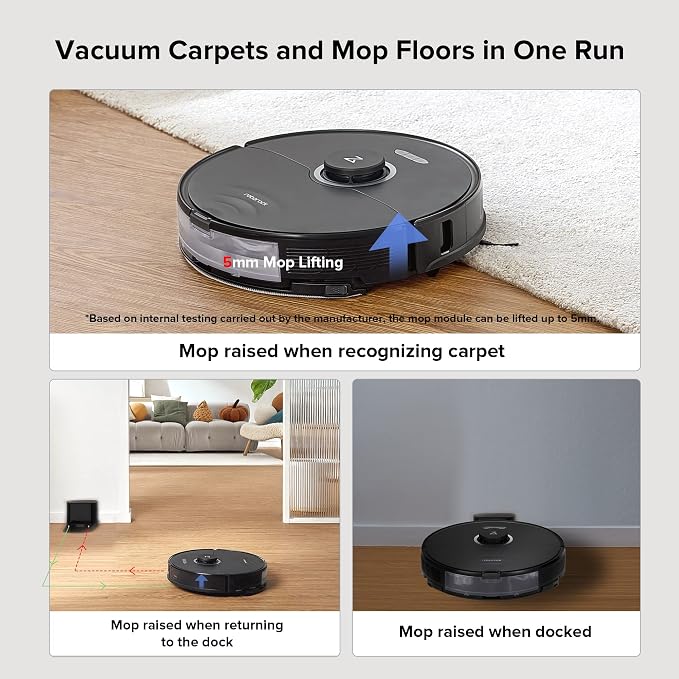 roborock S8 Robot Vacuum and Mop Cleaner, DuoRoller Brush, 6000Pa Suction - Image 6
