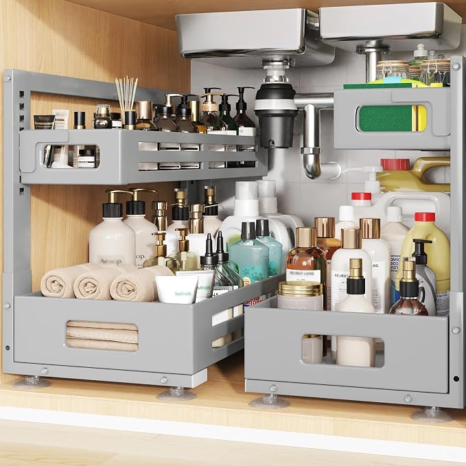 2 Pack 21IN-Depth Under Sink Organizer, Pull Out Cabinet Organizer by UnderSinkOrganizer