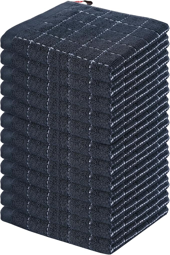 Homaxy 100% Cotton Terry Kitchen Dish Cloths, Ultra Soft and Absorbent Dish by Homaxy