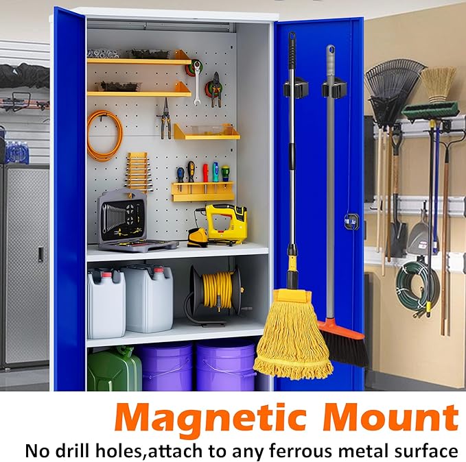 MUTUACTOR Magnetic Broom Holder Heavy Duty, 12lbs Magnetic Mount Broom and Mop - Image 3
