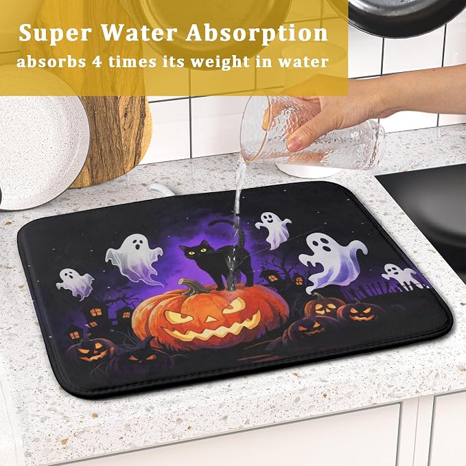Halloween Ghost Pumpkin Dish Drying Mat - Image 7
