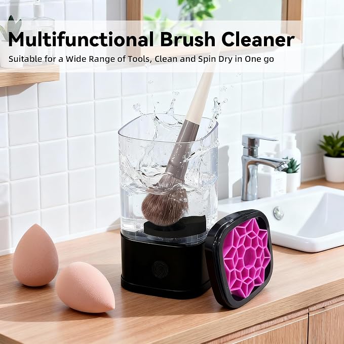 3 IN 1 Electric Makeup Brush Cleaner Machine, Portable Automatic USB Cosmetic - Image 2