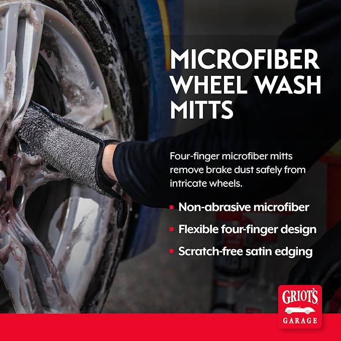 Griot's Garage Microfiber Wheel Wash Mitts, Scratch-Free Cleaning - Image 2