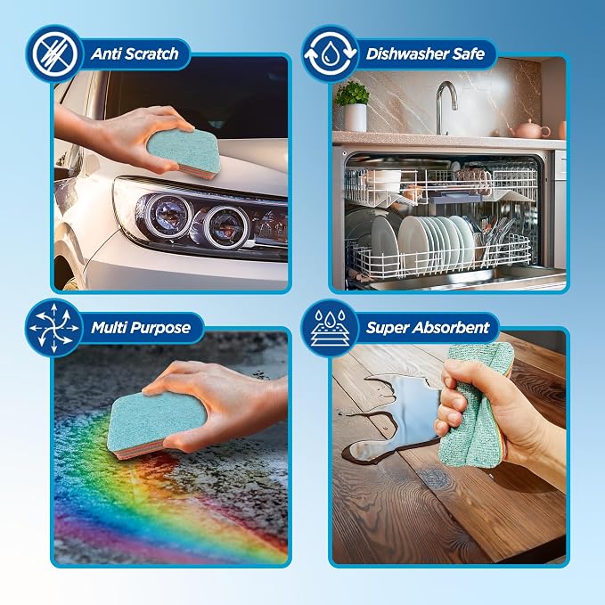 Multilayered Microfiber Cleaning Pads – 2 Pack of Ultra-Absorbent, Reusable - Image 4