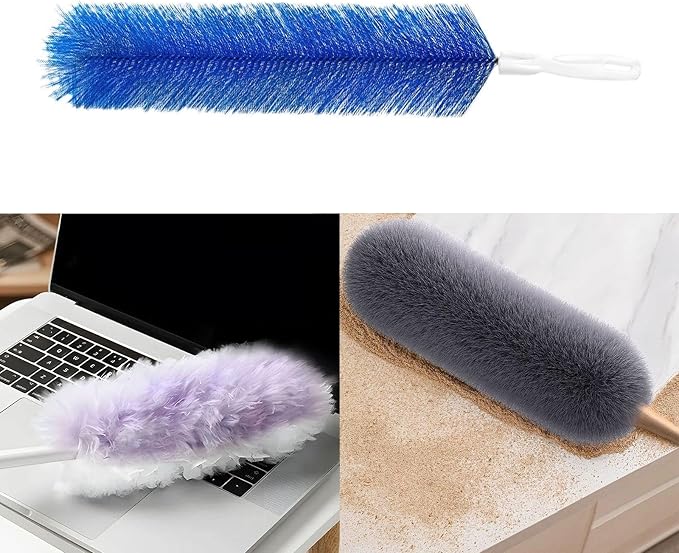 Fenteer Fan Cleaning Brush Bendable Sturdy Portable Cobweb Duster Reusable Dust - Image 5