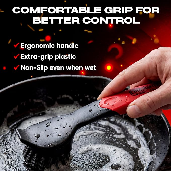 Cast Iron Scrub Brush with Heavy Duty Scraper - Image 6