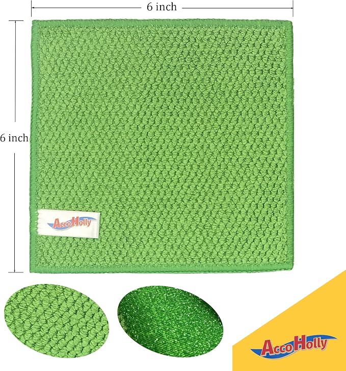 24-Pack Reusable, Scrub Dish Cloth –Non-Scratch Microfiber Scrubber, - Image 6