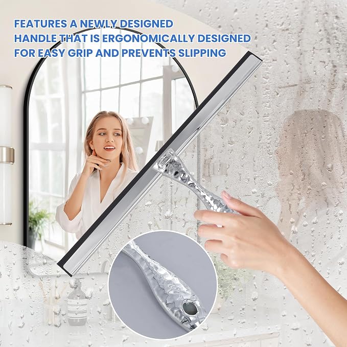 12" Silver Shower Squeegee - Image 2
