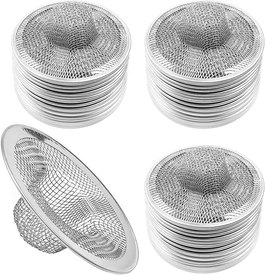 50pcs Mesh Sink Strainer, 2.75" Top/1" Stainless Steel Slop Basket Filter Trap by YEXEXINM