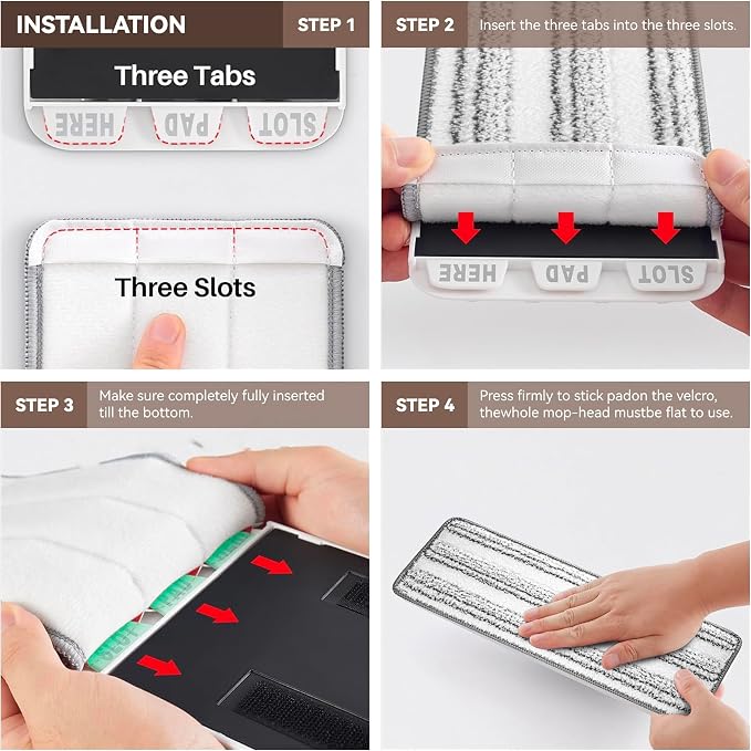 Microfiber Flat Mop Pads, 13-Inch Washable and Reusable Refills, Compatible - Image 7
