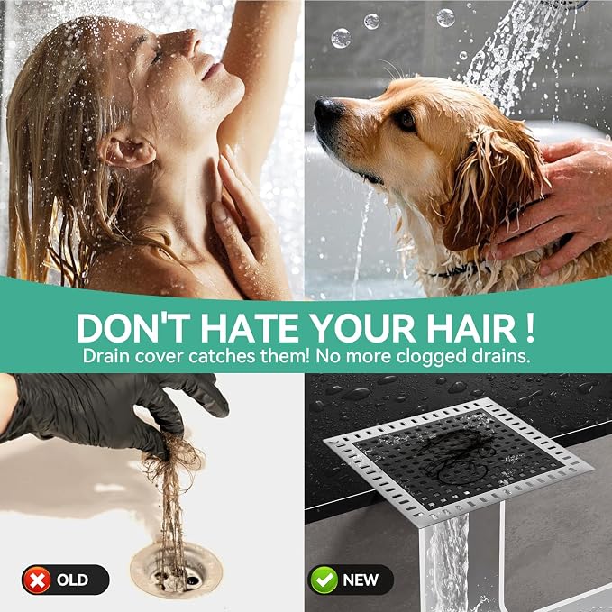 Drain Hair Catcher for Bathroom Sink, 4.8" Stainless Steel and Silicone Shower - Image 6