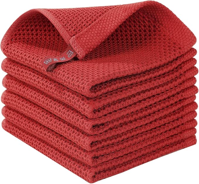 Homaxy 100% Cotton Waffle Weave Kitchen Dish Cloths, Ultra Soft Absorbent Quick by Homaxy