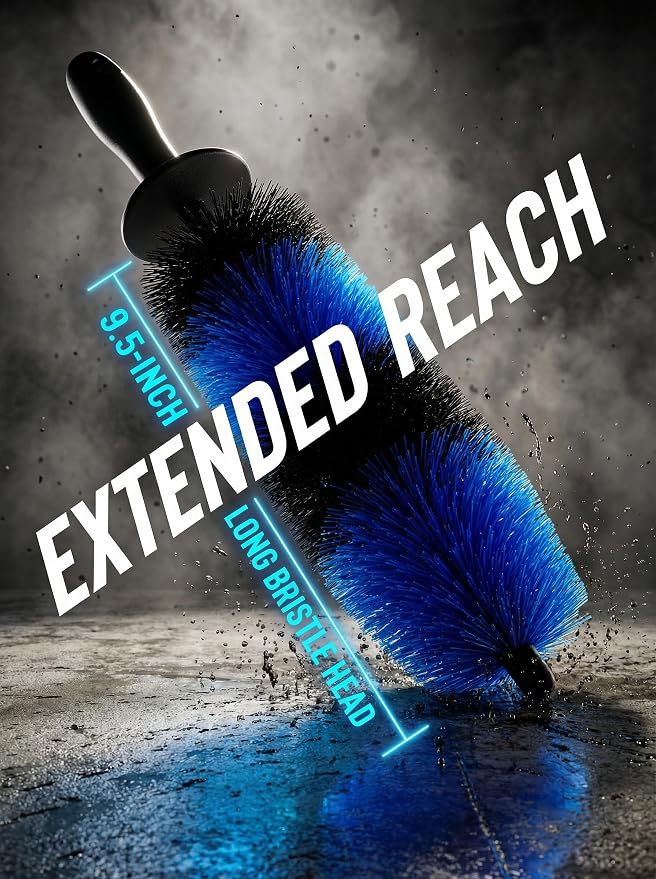 TAKAVU Master Wheel & Tire Brush, Easy Reach Wheel and Rim Detailing Brush Long - Image 2