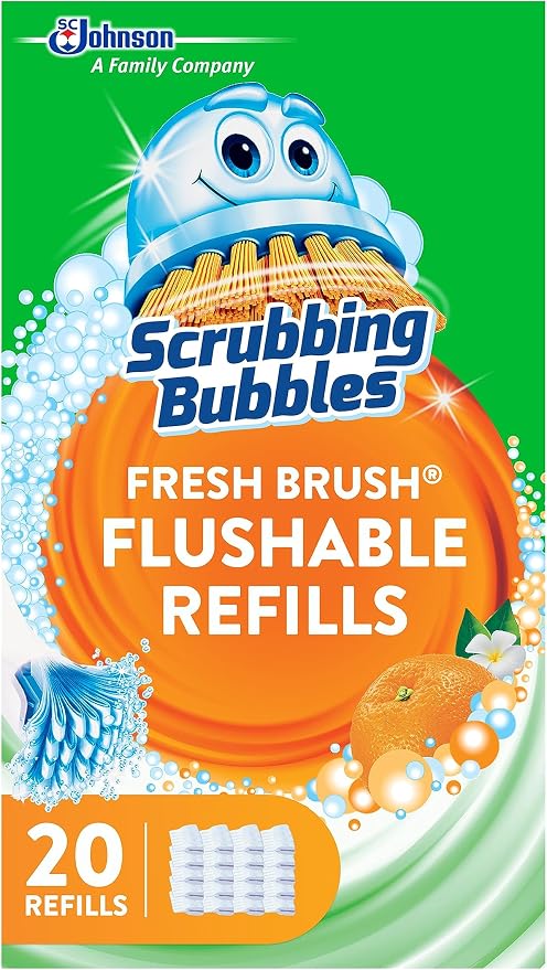 Scrubbing Bubbles Flushable Toilet Bowl Wand Cleaner Refills, Fresh Brush by ScrubbingBubbles