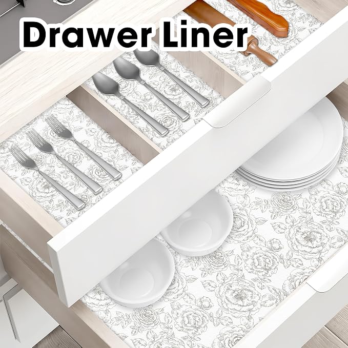 Drawer and Shelf Liner for Kitchen Cabinets Non-Adhesive Cabinet Liners for - Image 7