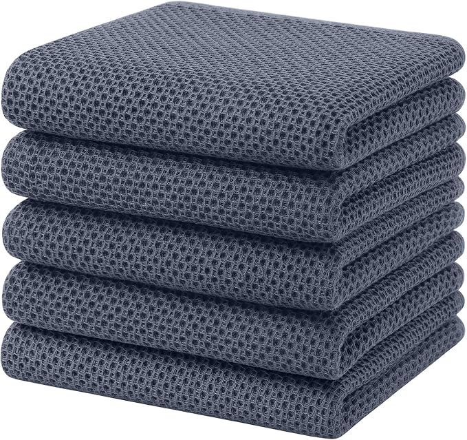 Homaxy 100% Cotton Waffle Weave Kitchen Towels, Quick Drying Cleaning Towels by Homaxy