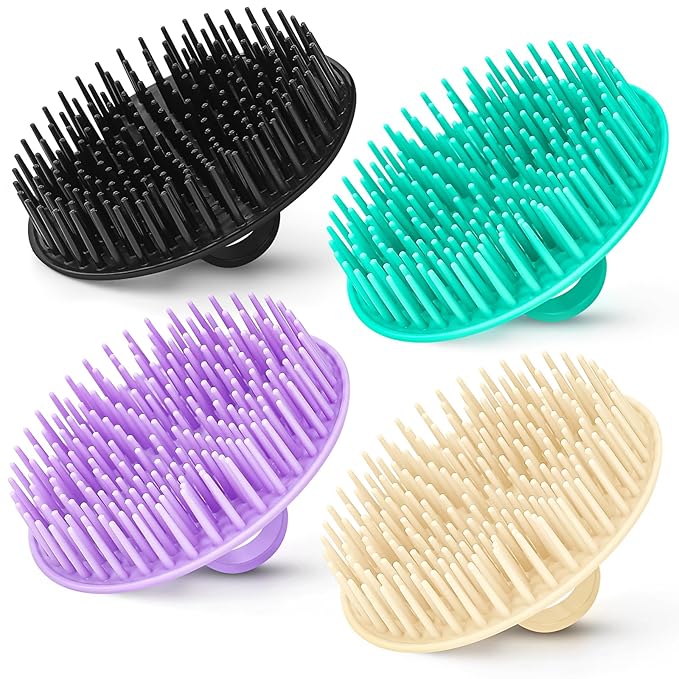 4Pack Hair Scalp Exfoliator Brush Dandruff Cleaning brush, Flexible Scalp by YEALIFE