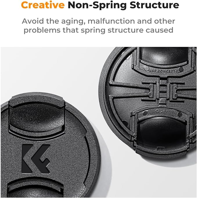 K&F Concept 77mm Lens Cap Cover, 4-in-1 Center Pinch Lens Cover + Anti-Loss - Image 3