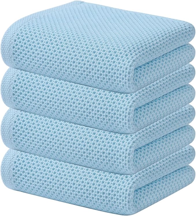 Kitinjoy 100% Cotton Waffle Weave Kitchen Hand Towels by Kitinjoy