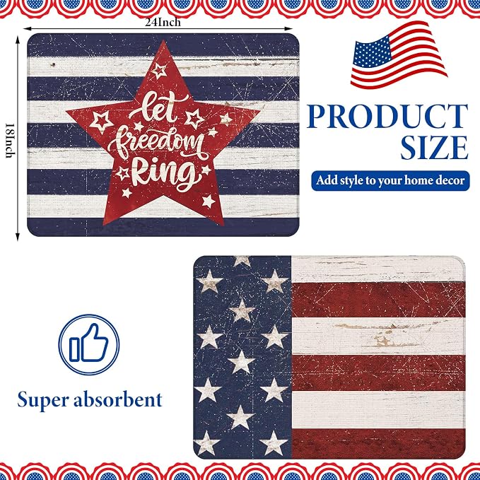 2 Pcs Memorial Day Dish Drying Mat - Image 2