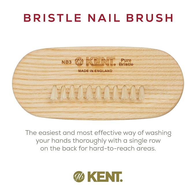 Kent NB3 Natural Bristle Fingernail Brush and Hand Scrub Brush - Image 3