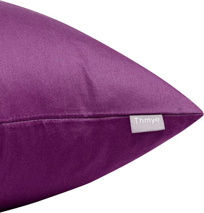 4-Pack 100% Cotton Comfortable Solid Decorative Throw Pillow Case,Thmyo Square Cushion Cover Pillowcase Sublimation Blank Pillow Covers DIY Throw Pillowcase(20x20 inch/ 50x50cm,Dark Reddish Purple)