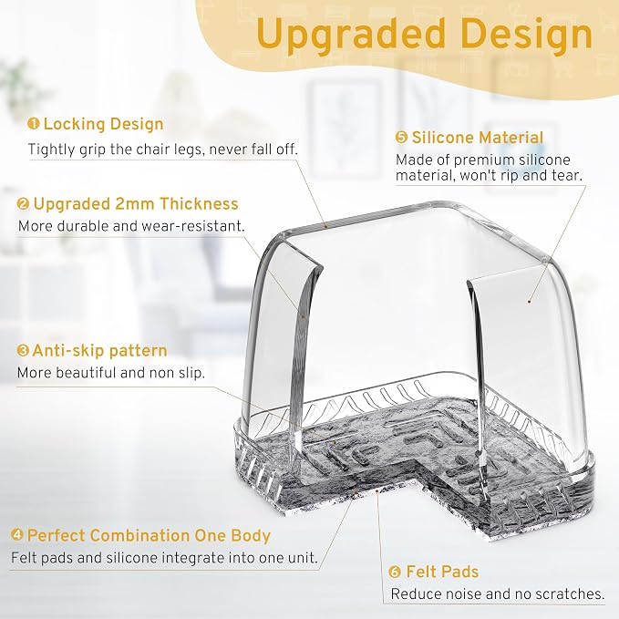 24PCS Extra Small Chair Leg Floor Protectors, Furniture Sliders, Chair Leg - Image 2