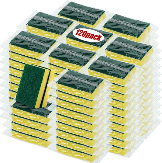 Tanlade 120 Pcs Individually Wrapped Sponge Dishwashing Sponge Bulk Non Scratch by Tanlade