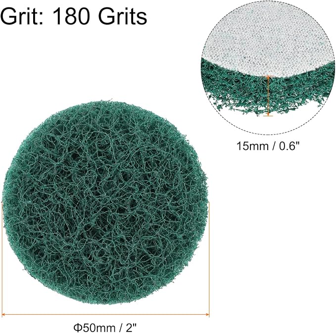 HARFINGTON 12pcs Scrubber Scouring Pads 180 Grits 2 Inch Drill Power Brush Hoop - Image 2