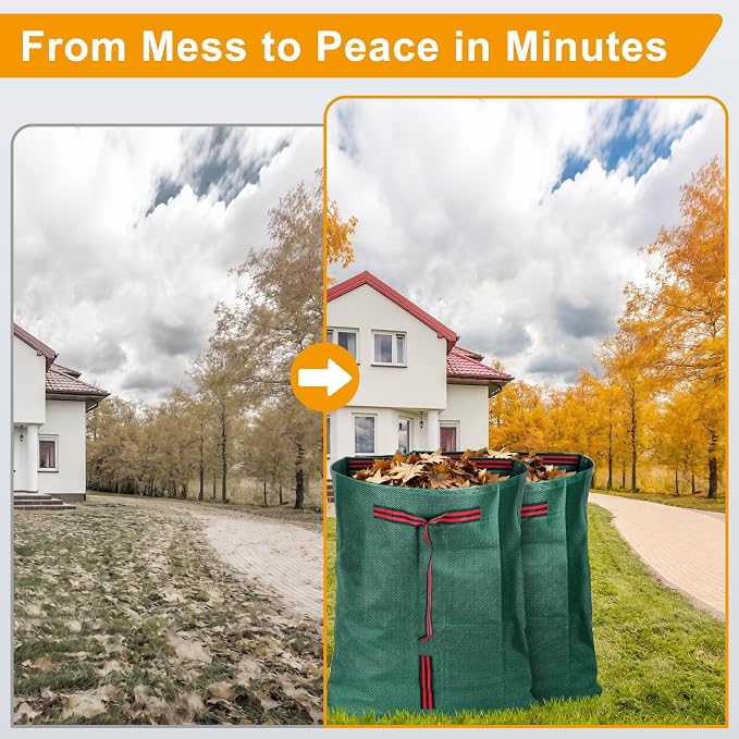 Leaf Collector & Yard Waste Bags 2-Pack, 53 Gallon Heavy Duty Reusable - Image 5