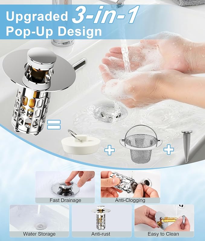 Upgraded Bathroom Sink Stopper – Universal Pop-Up Drain Plug - Image 8