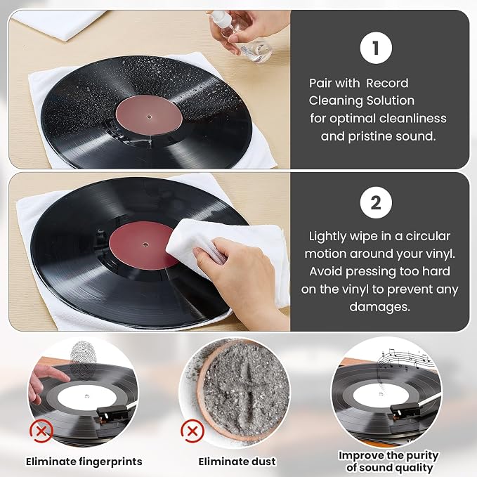 Honeydak 8 Pack Microfiber Record Cleaning Cloth, TV Screen, Musical Instrument - Image 4