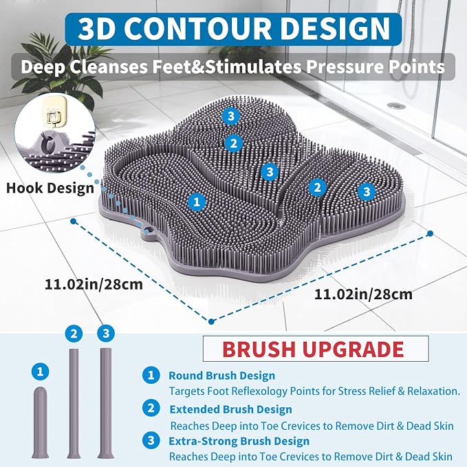 Show Foot Scrubber Mat & Silicone Back Scrubber - Image 3