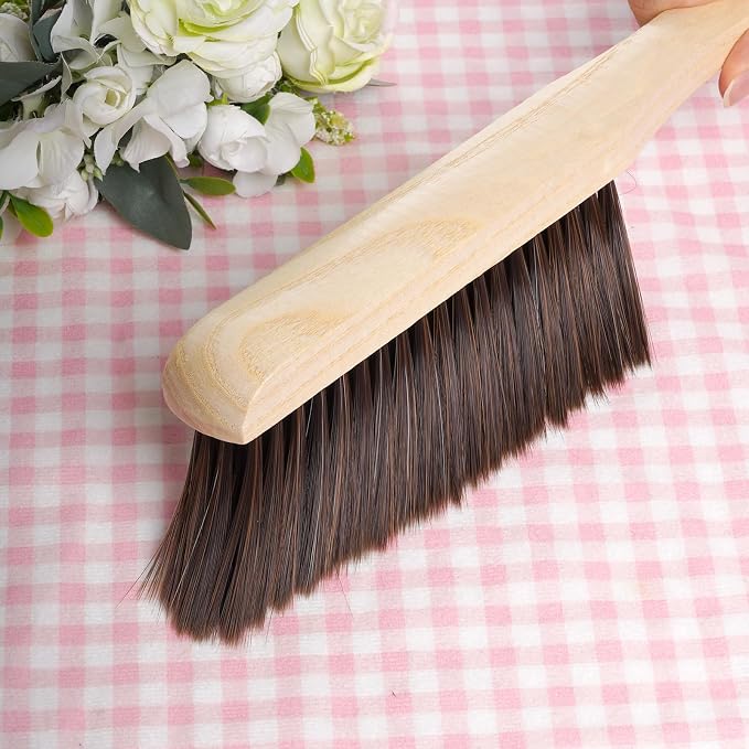 Rbenxia 2 Pieces Wooden Handle Bench Brushes Horse Hair Brushes Soft Bristles - Image 4