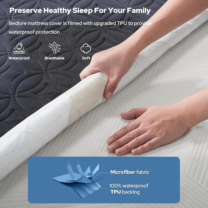 BEDLORE Waterproof Mattress Protector, Twin XL Size Mattress Pad - Image 2