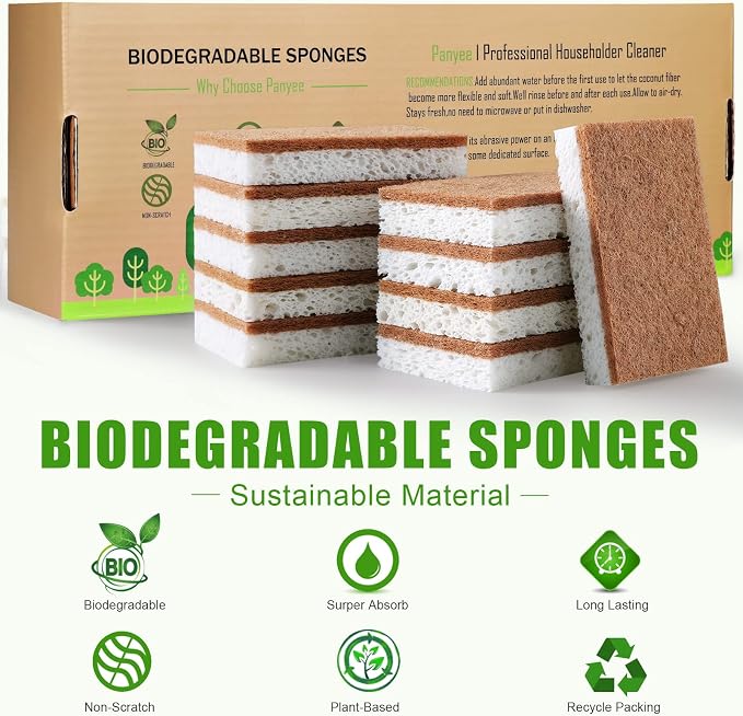 Biodegradable Natural Kitchen Sponge，Eco Friendly Sponges - Image 6