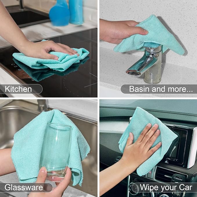 UPSTAR Microfiber Cleaning Cloth, Reusable Paper Towels Rolls, 50 Packs 12x12 - Image 5