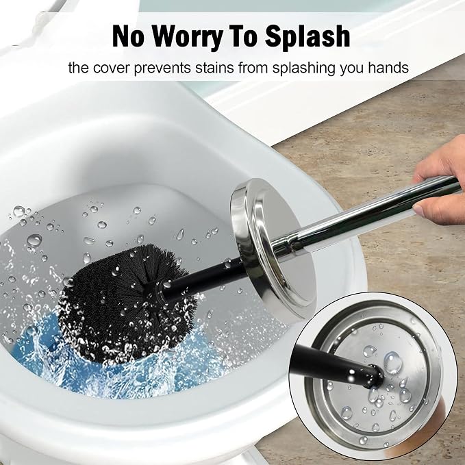 Silver Chrome Toilet Bowl Brush - Image 4