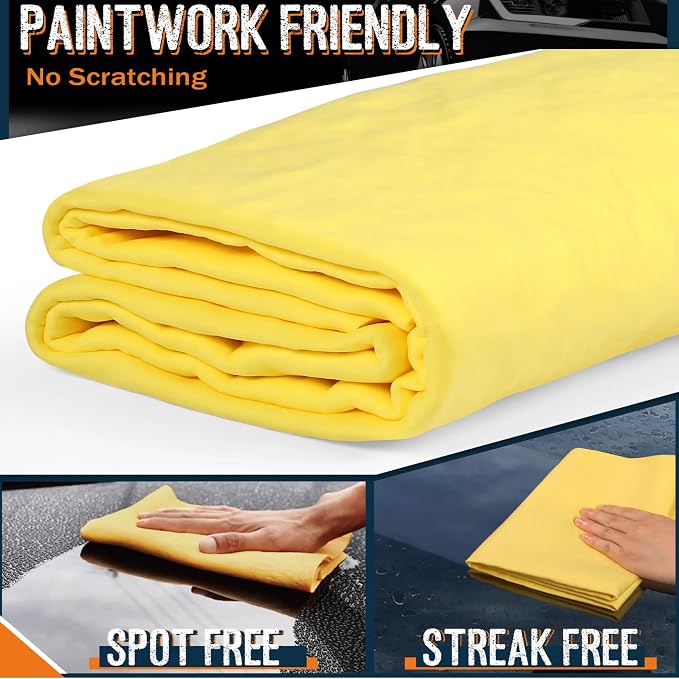 Premium Shammy Towel 2 Pack 26"x17" Super Absorbent Car Drying Towel, Soft - Image 2