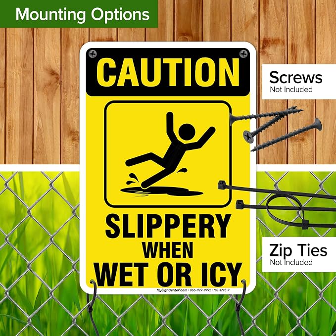 Caution Slippery When Wet Sign or ICY Sign, Indoor/Outdoor Use, USA MADE By My - Image 5