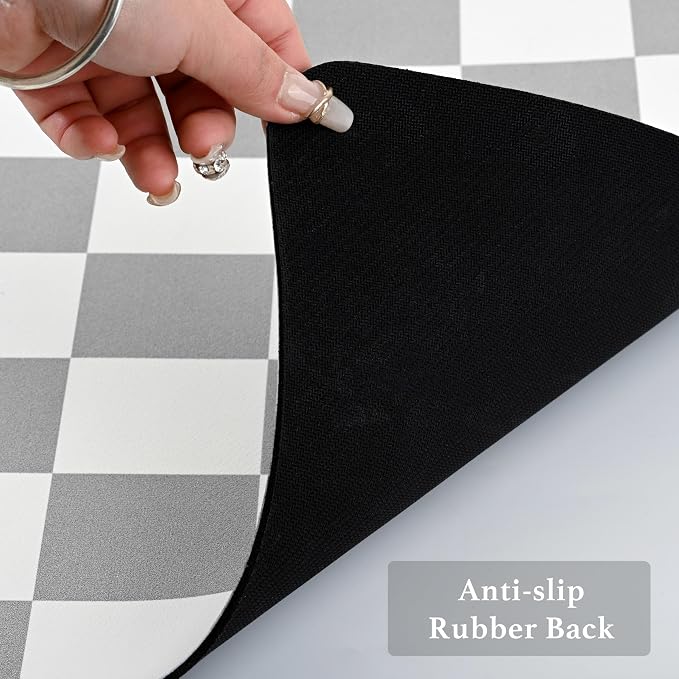Checkered Dish Drying Mat for Kitchen Counter, Coffee Bar Station Accessories - Image 7