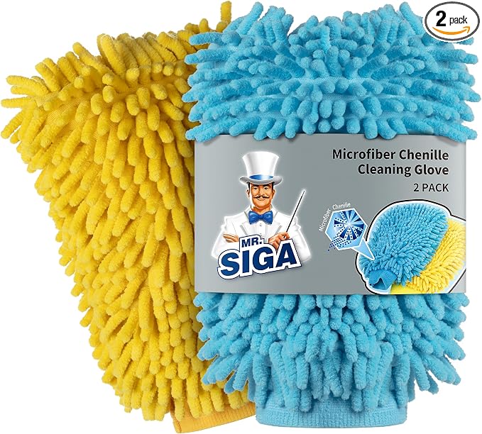 MR.SIGA Premium Microfiber Soft Chenille Car Wash Mitt by MRSIGA