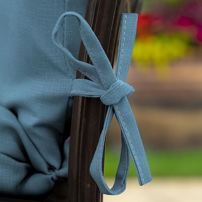 Arden Outdoor Midback Chair Cushion, 18 x 16.5, Rain-Proof, Fade Resistant French Blue Texture