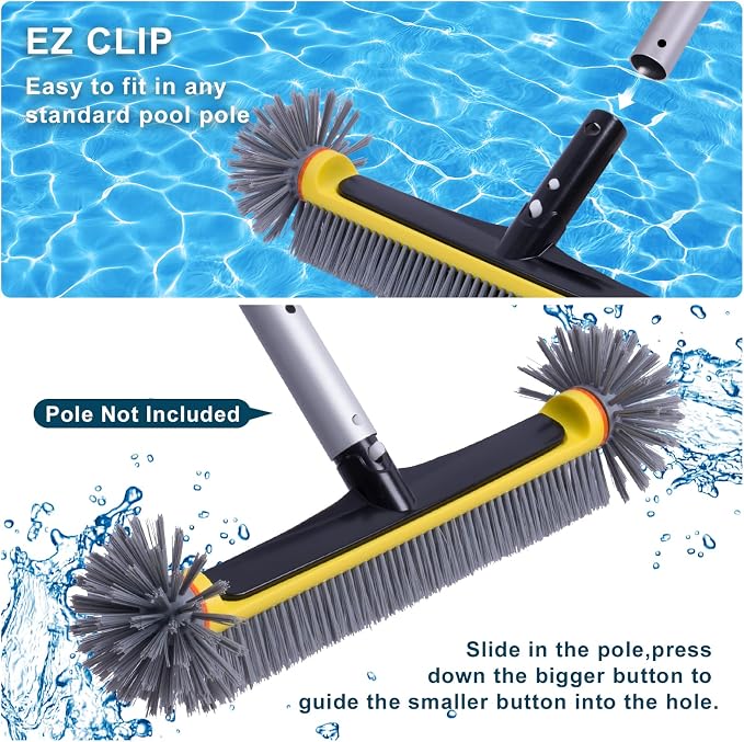 POOLAZA Pool Brush Head with Round Ends, Heavy Duty Pool Brushes - Image 6