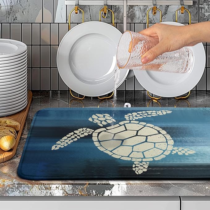 Sea Turtle Dish Drying Mats for Kitchen Counter 18x24 Inch Summer Ocean Animal - Image 5