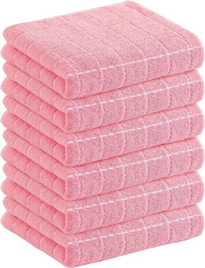 Homaxy 100% Cotton Terry Kitchen Towels, Checkered Designed, Soft and Super by Homaxy