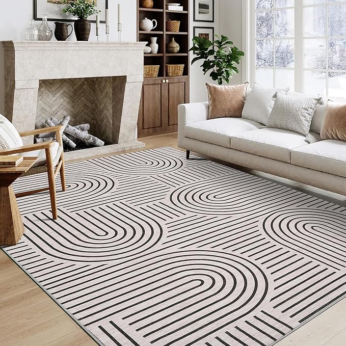 Washable Rug 10x13 Area Rugs for Living Room, Abstract Rug for Bedroom by ROYHOME