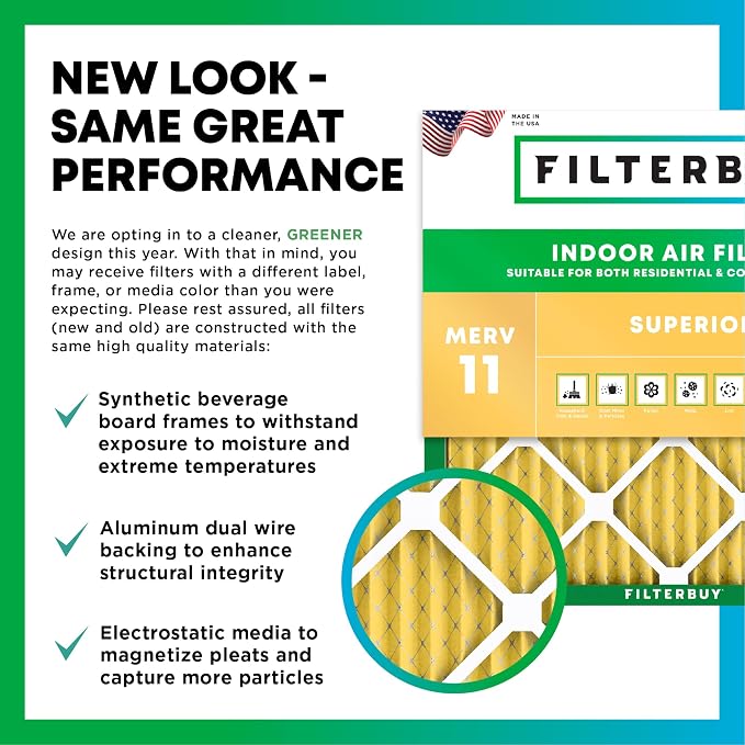 Filterbuy 12x12x1 Air Filter MERV 11 Allergen Defense Replacement, - Image 3