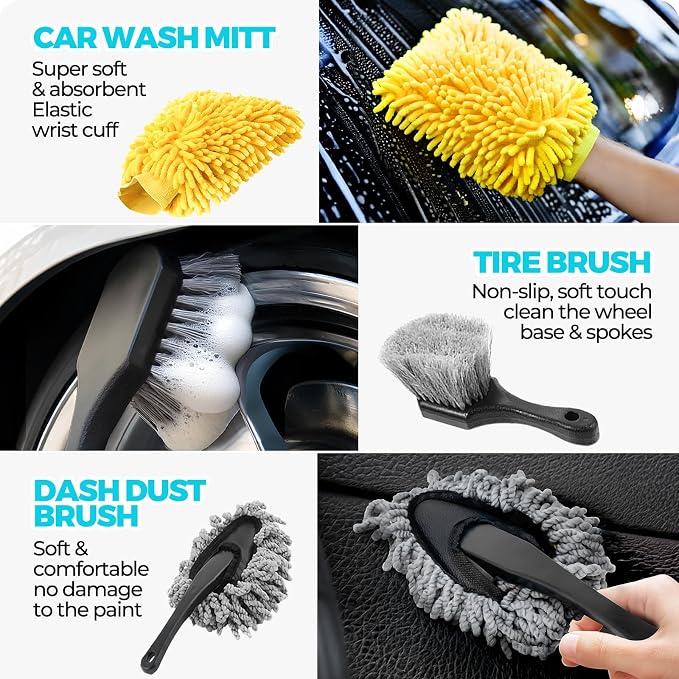 30Pcs Car Detailing Kit, Car Wash Cleaning Kit, Auto Detailing Drill Brush Set - Image 3
